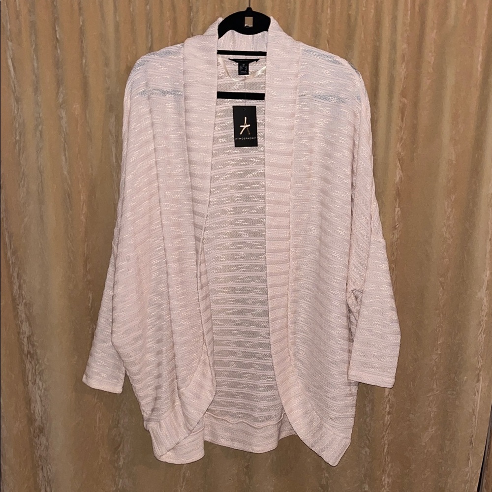 Atmosphere Cream Open-Front Cardigan blush color